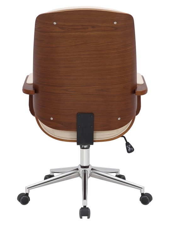 Silla de oficina Yankton, nogal/crema