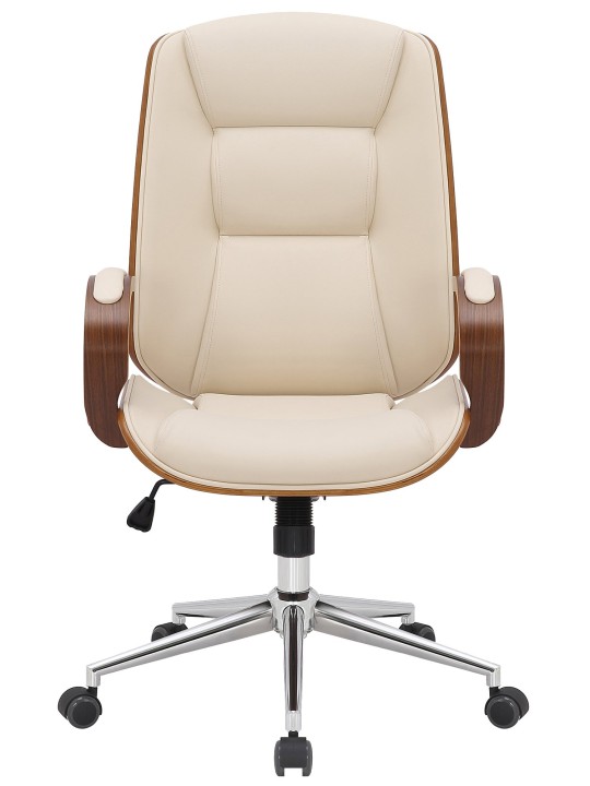 Silla de oficina Yankton, nogal/crema