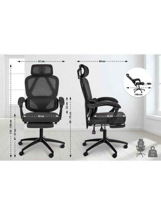 Silla de oficina Gander, negro Silla de oficina Gander, negro