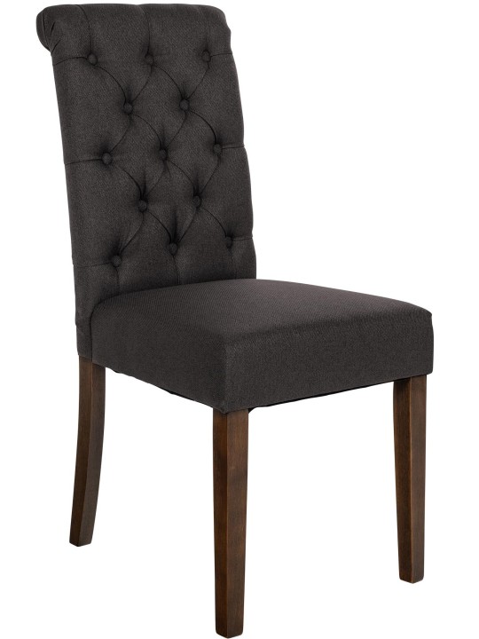 Silla de comedor tela Lisburn, negro