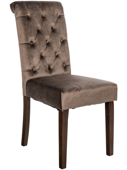 Silla de comedor Lisburn terciopelo, marrón