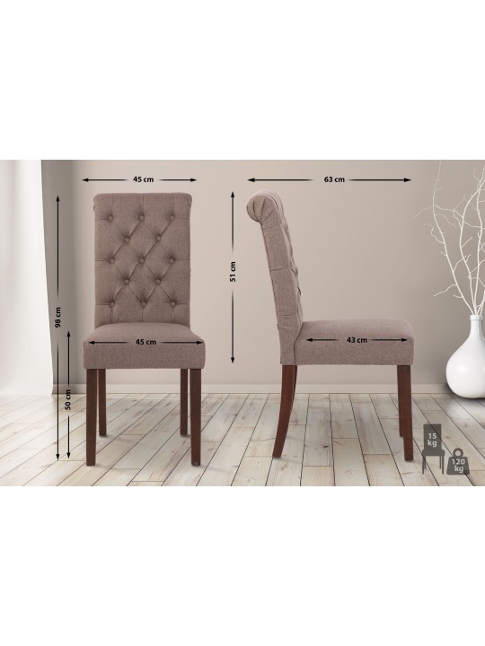 Silla de comedor tela Lisburn, taupe