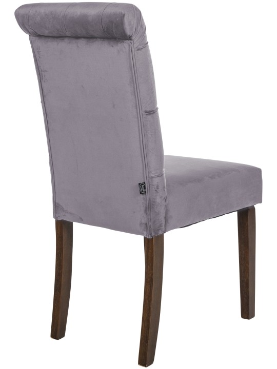 Silla de comedor Lisburn terciopelo, gris oscuro