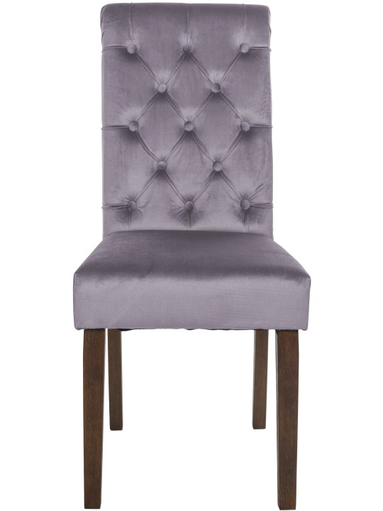 Silla de comedor Lisburn terciopelo, gris oscuro