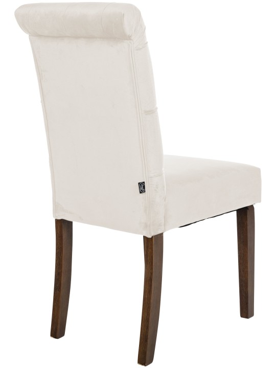 Silla de comedor Lisburn terciopelo, crema