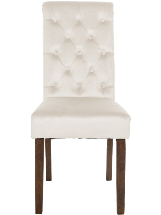 Silla de comedor Lisburn terciopelo, crema