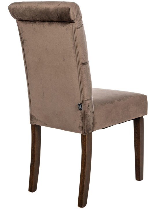 Silla de comedor Lisburn terciopelo, marrón