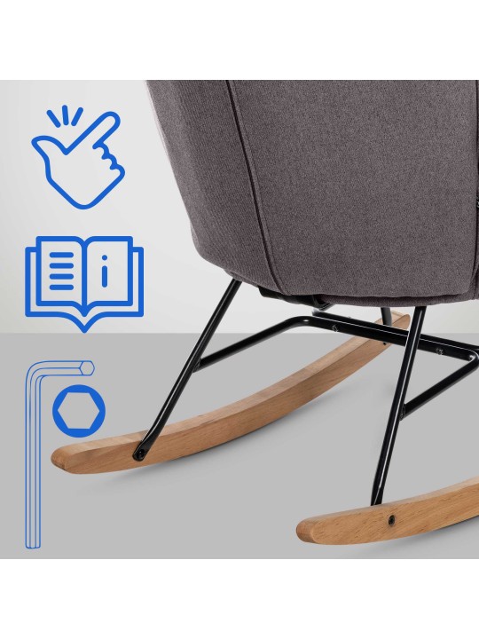 Silla Sanka tela, gris oscuro