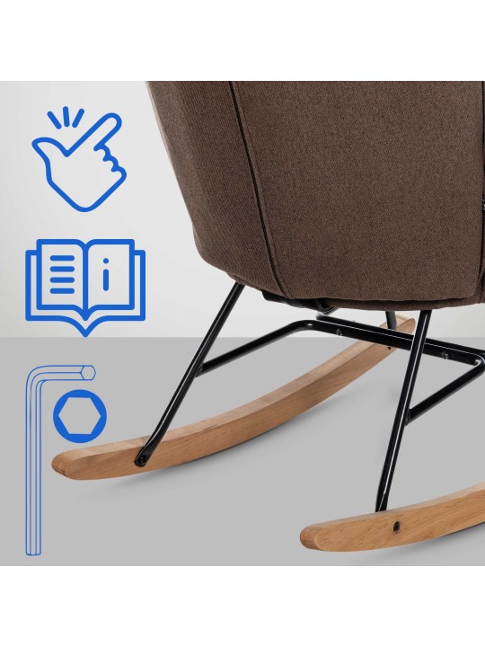 Silla Sanka tela, marrón