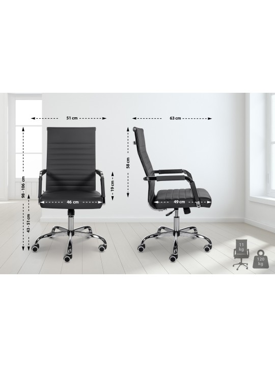 Silla de oficina Amadora piel sintética, negro