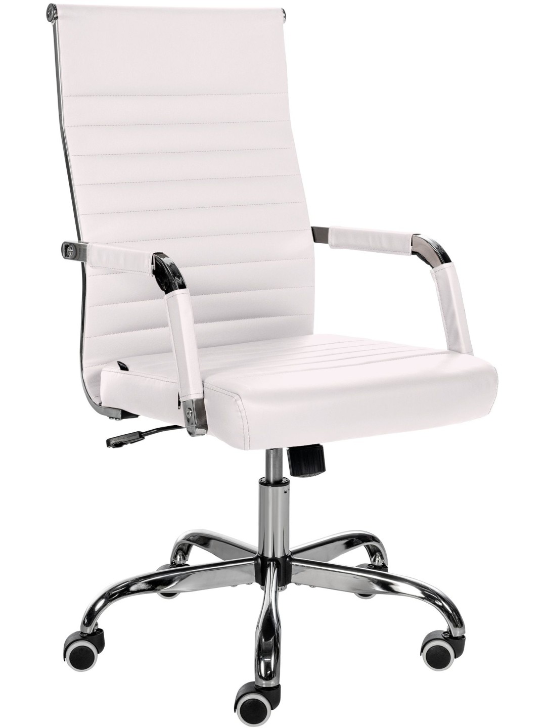 Silla de oficina Amadora piel sintética, blanco
