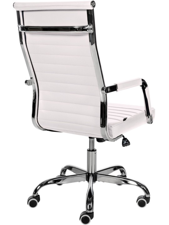 Silla de oficina Amadora piel sintética, blanco