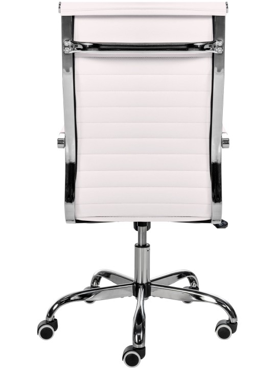 Silla de oficina Amadora piel sintética, blanco