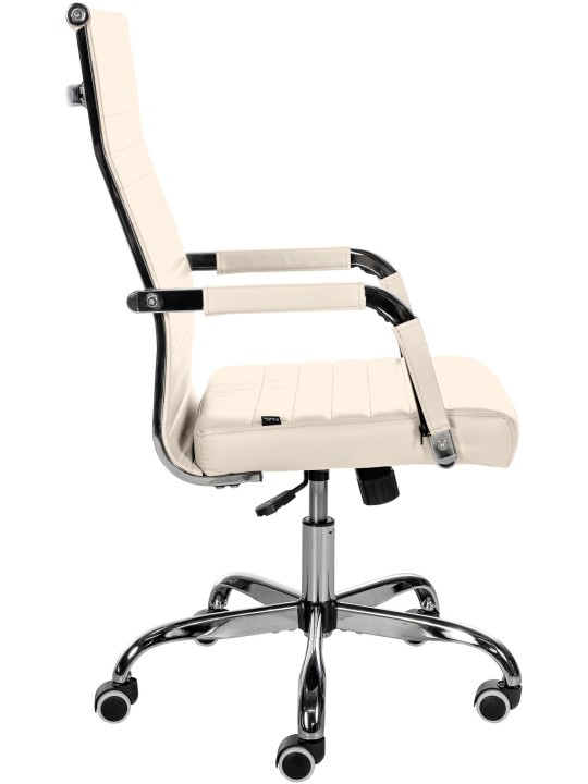 Silla de oficina Amadora piel sintética, crema