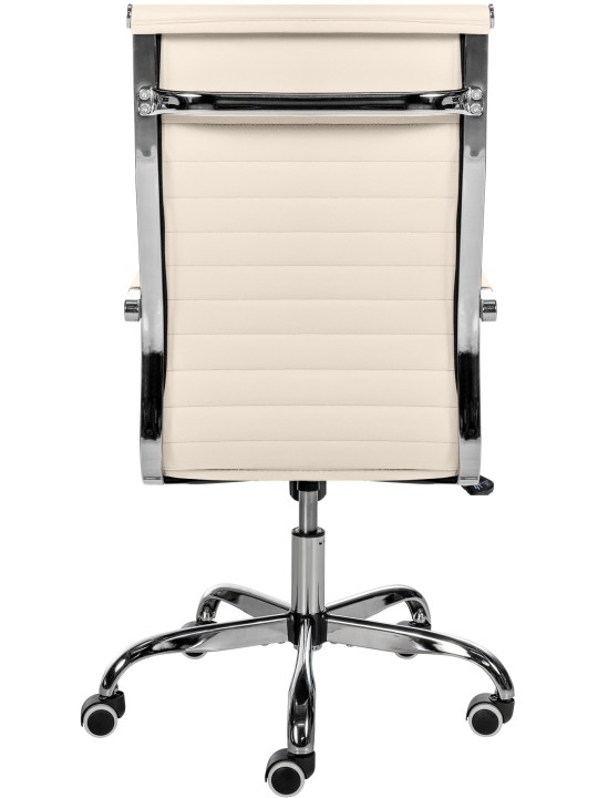 Silla de oficina Amadora piel sintética, crema