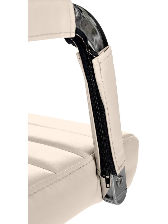 Silla de oficina Amadora piel sintética, crema