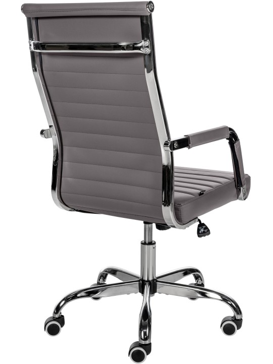 Silla de oficina Amadora piel sintética, gris