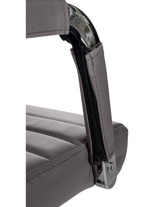 Silla de oficina Amadora piel sintética, gris