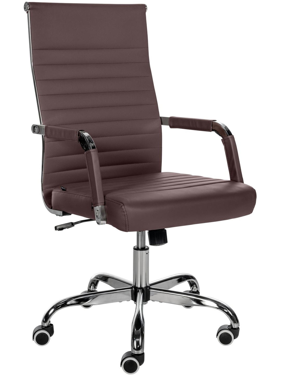 Silla de oficina Amadora piel sintética, marrón