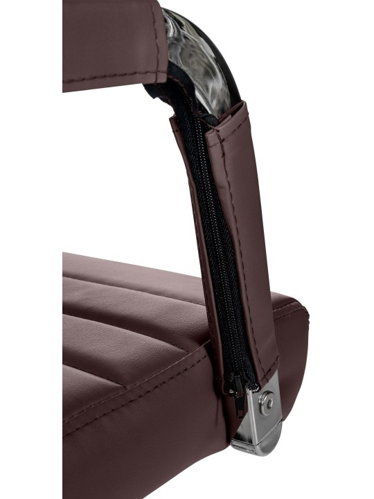 Silla de oficina Amadora piel sintética, marrón