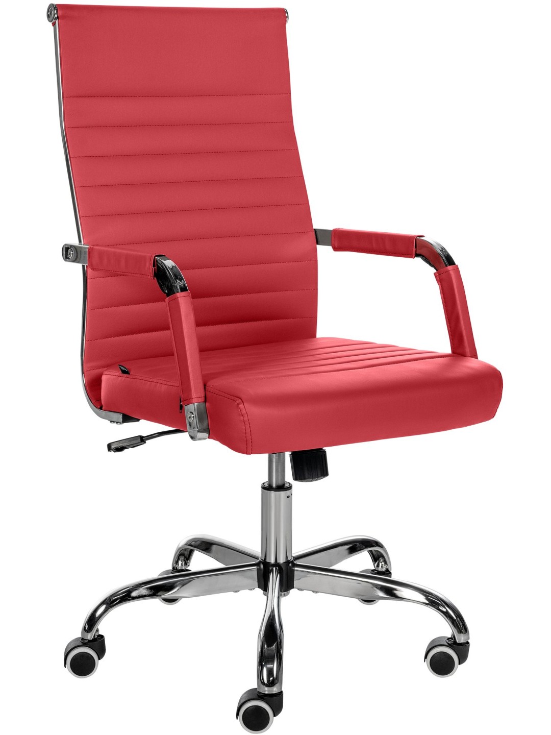Silla de oficina Amadora piel sintética, rojo