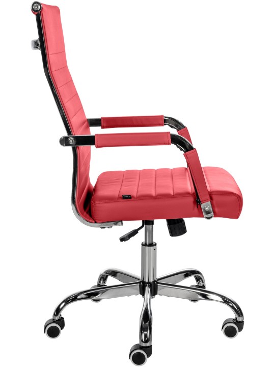 Silla de oficina Amadora piel sintética, rojo