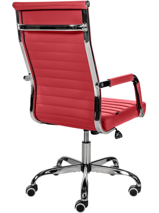 Silla de oficina Amadora piel sintética, rojo