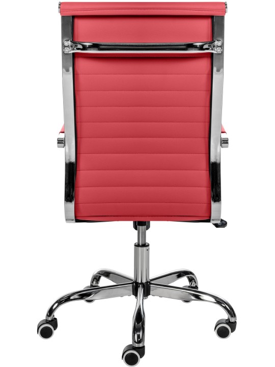 Silla de oficina Amadora piel sintética, rojo