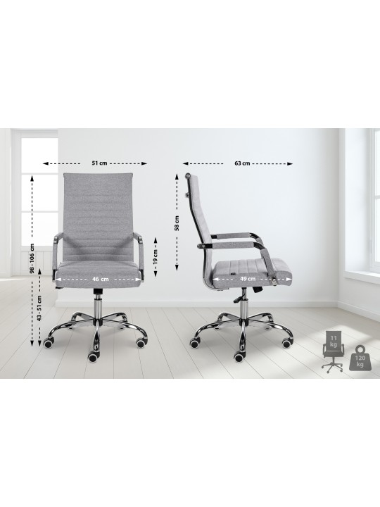 Silla de oficina Amadora tela, gris