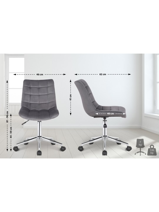 Silla de oficina Medford terciopelo, gris