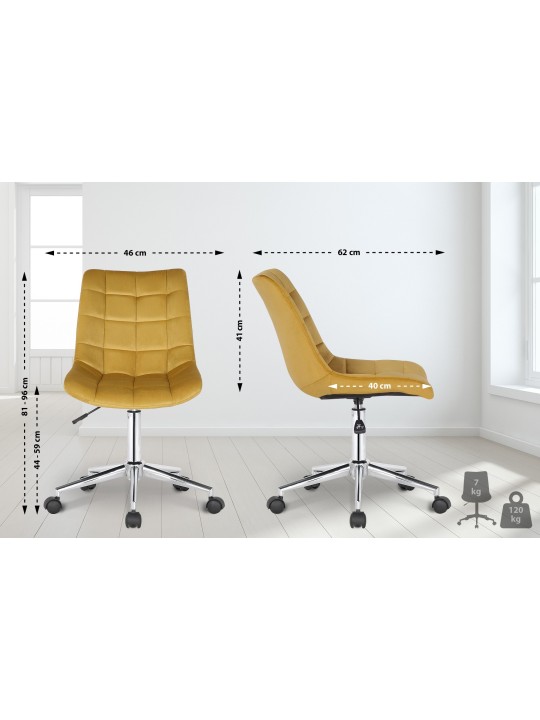 Silla de oficina Medford terciopelo, amarillo
