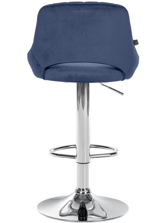 Taburete de bar Milet terciopelo cromado, azul