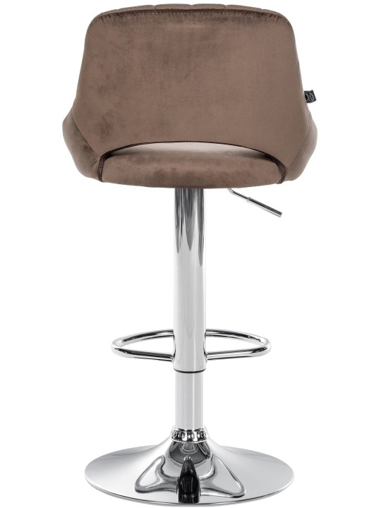 Taburete de bar Milet terciopelo cromado, marrón