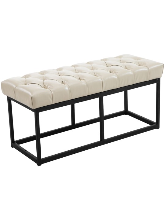 Banco Amun cuero artificial B100, crema