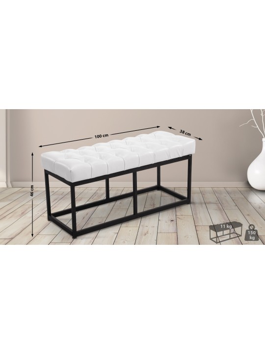 Banco Amun cuero artificial B100, blanco Banco Amun cuero artificial B100, blanco