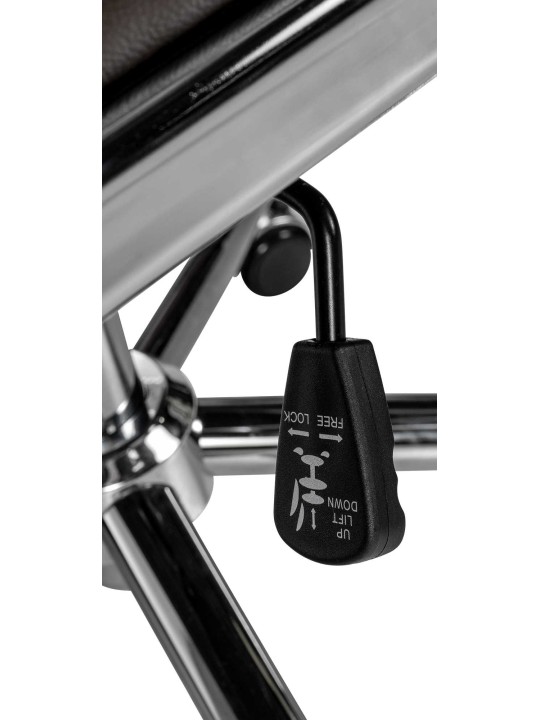 Silla de oficina Cleveland cuero genuino, marrón