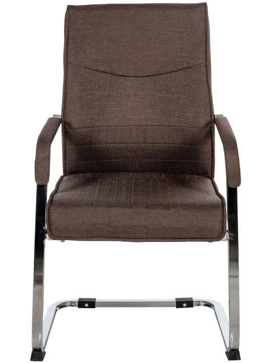 Juego de 2 sillas de visita tela Hobart, marrón