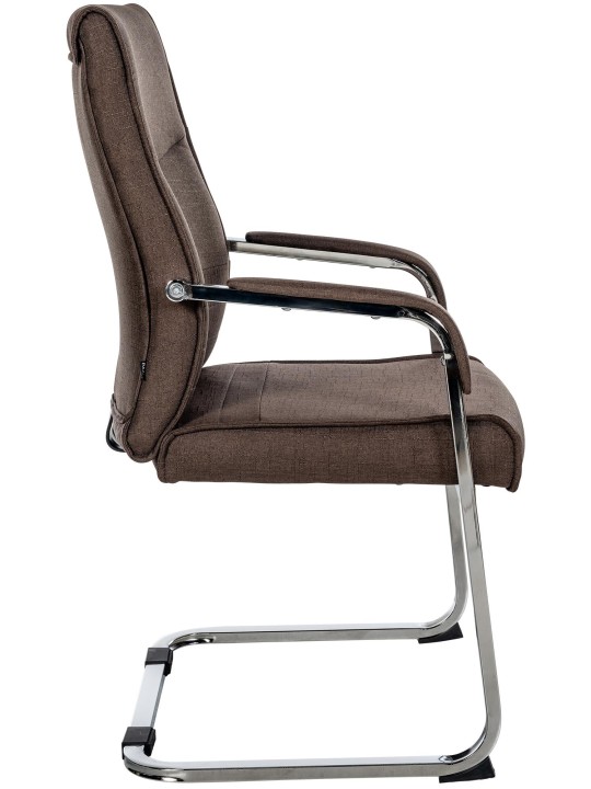 Juego de 2 sillas de visita tela Hobart, marrón