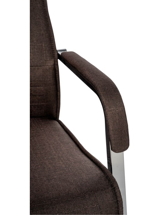 Juego de 2 sillas de visita tela Hobart, marrón