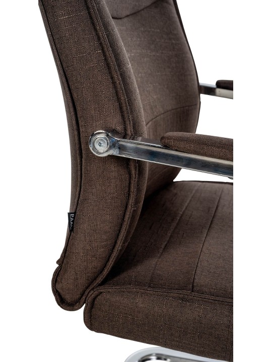 Juego de 2 sillas de visita tela Hobart, marrón