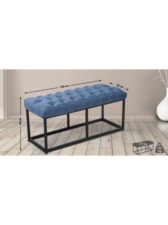 Banco Amun tela 100 cm, azul