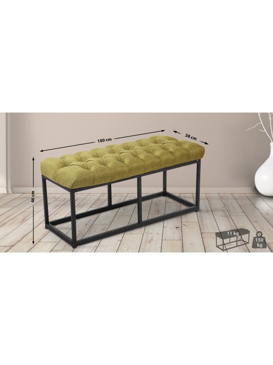 Banco Amun tela 100 cm, verde