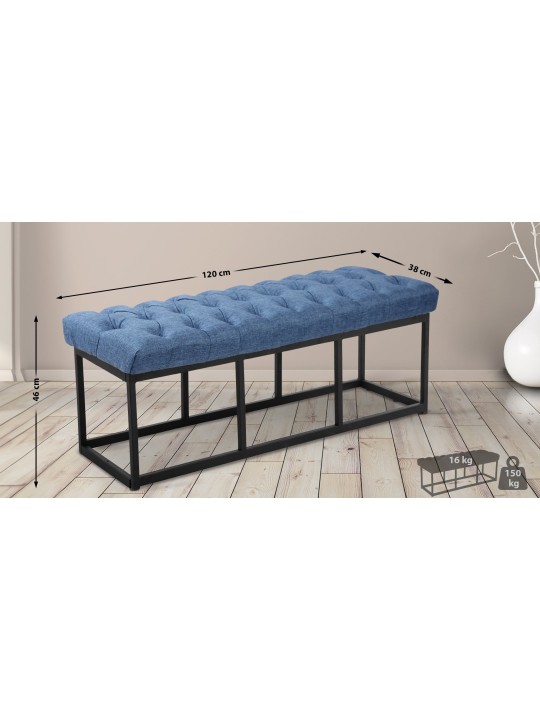 Banco Amun tela 120 cm, azul Banco Amun tela 120 cm, azul