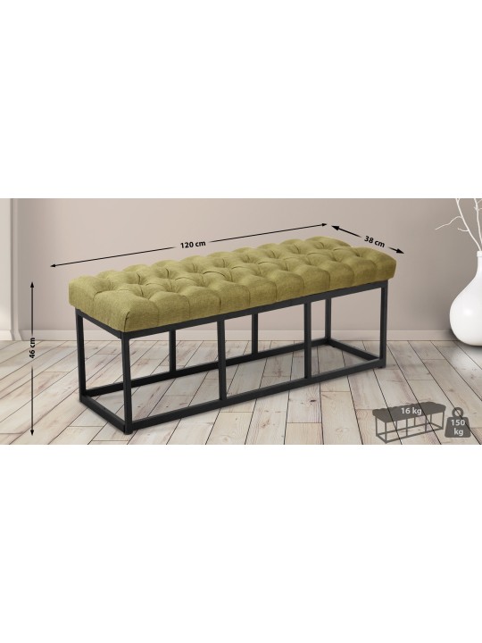 Banco Amun tela 120 cm, verde