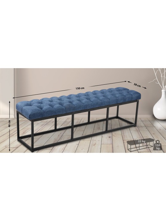 Banco Amun tela 150 cm, azul