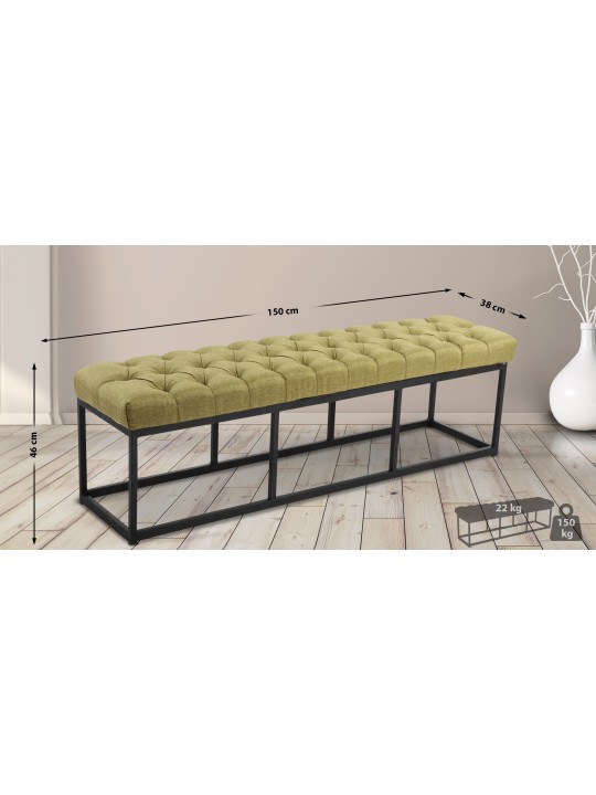 Banco Amun tela 150 cm, verde