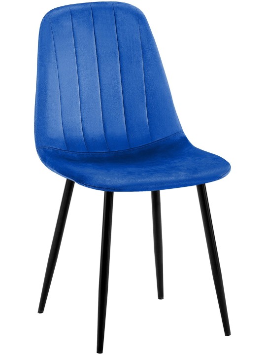 Silla de comedor Baxter de terciopelo, azul