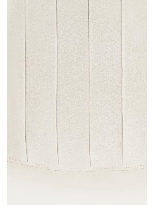 Silla de comedor Baxter de terciopelo, blanco crema