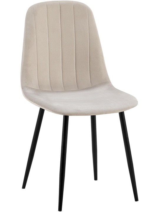 Silla de comedor Baxter de terciopelo, gris