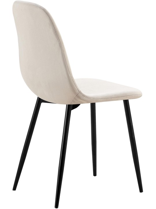 Silla de comedor Baxter de terciopelo, gris